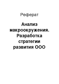 Реферат: Анализ макроокружения. Разработка стратегии развития ООО "Апельсин"