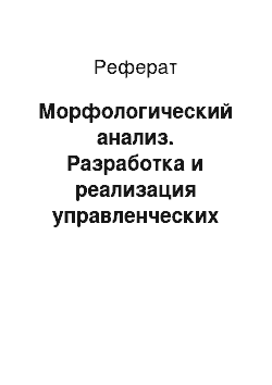 Реферат: Морфологический анализ. Разработка и реализация управленческих решений