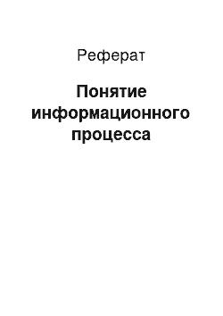 Реферат: Понятие информационного процесса