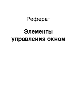 Реферат: Элементы управления окном