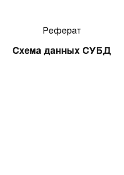 Реферат: Схема данных СУБД