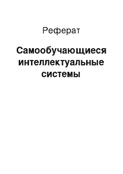 Реферат: Самообучающиеся интеллектуальные системы