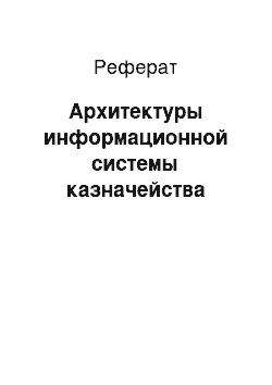 Реферат: Архитектуры информационной системы казначейства