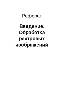 Реферат: Введение. Обработка растровых изображений